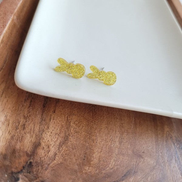 Yellow Bunny Studs