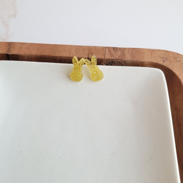 Yellow Bunny Studs