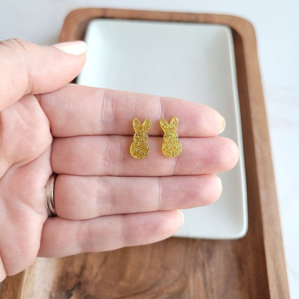 Yellow Bunny Studs