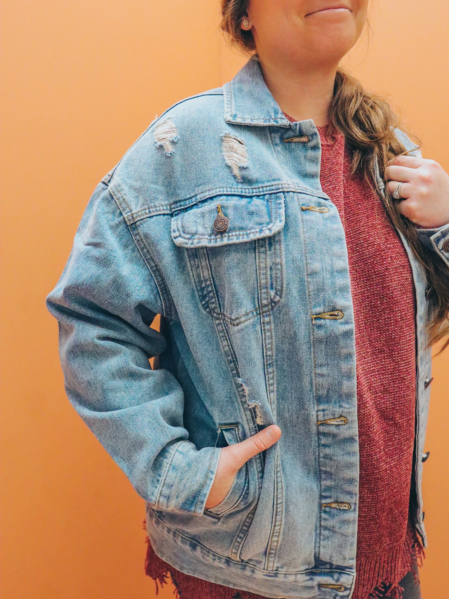 Distressed Denim Jacket