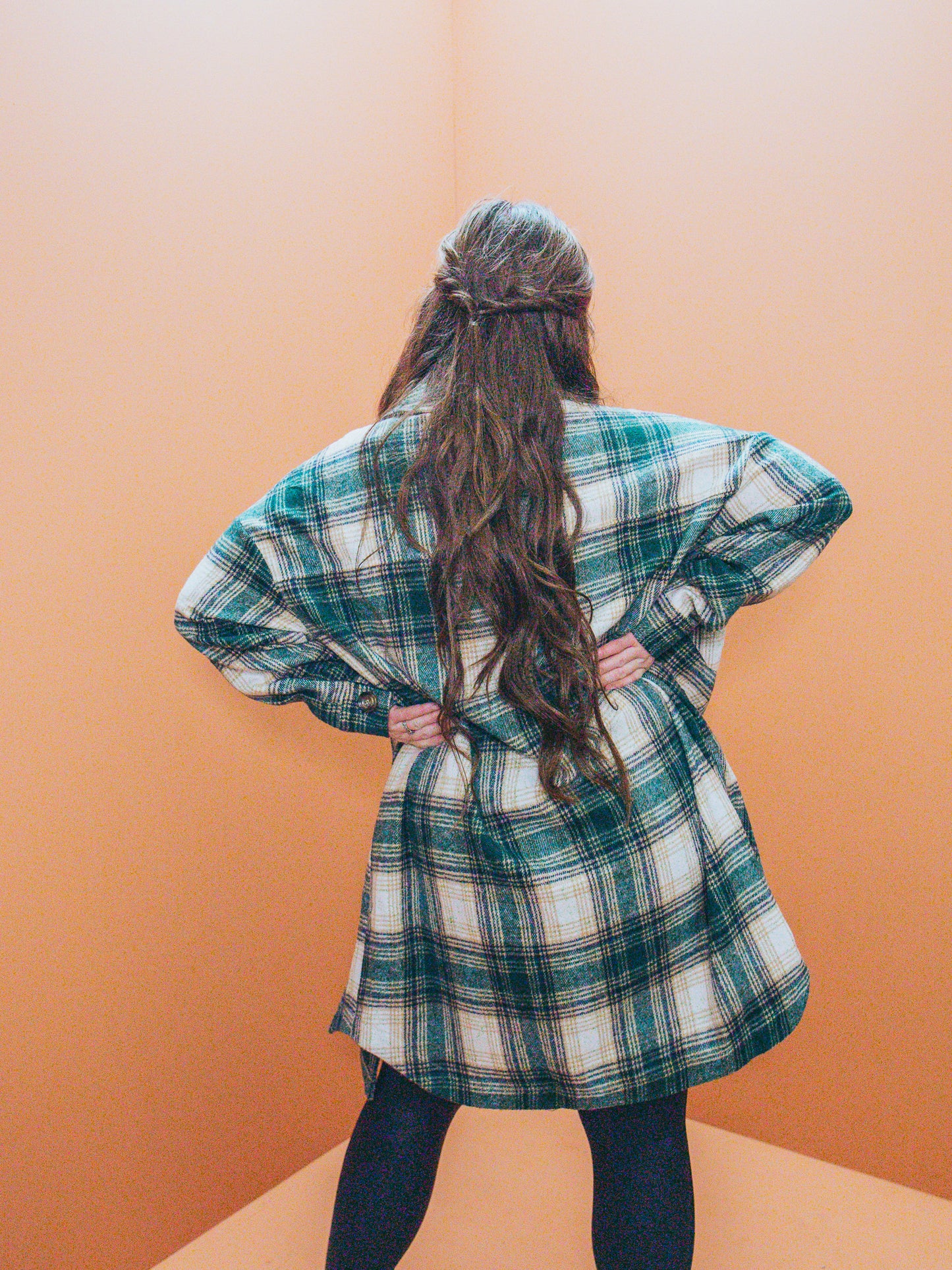 Long Green Plaid Shacket