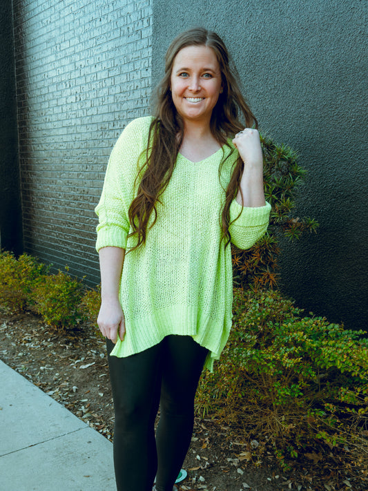 Lime Green Knit Top