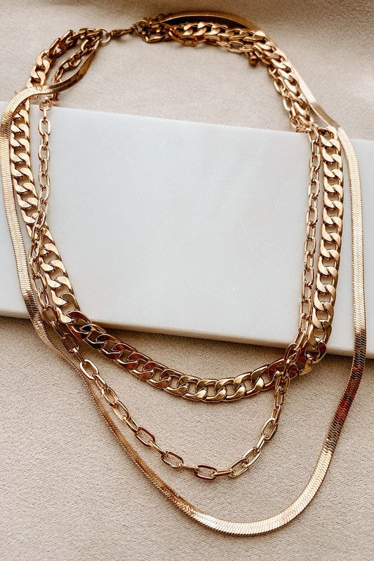 Layered Gold Chain Necklace