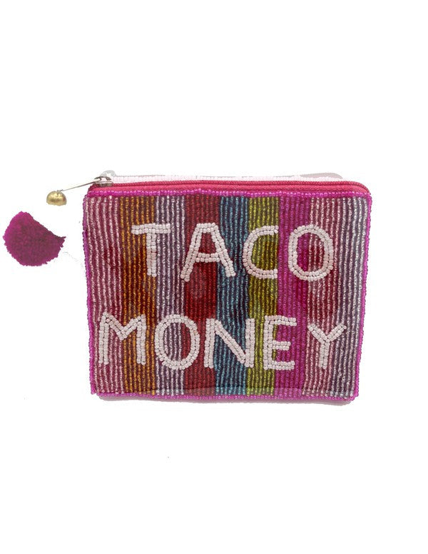 Beaded Taco Money Coin Purse